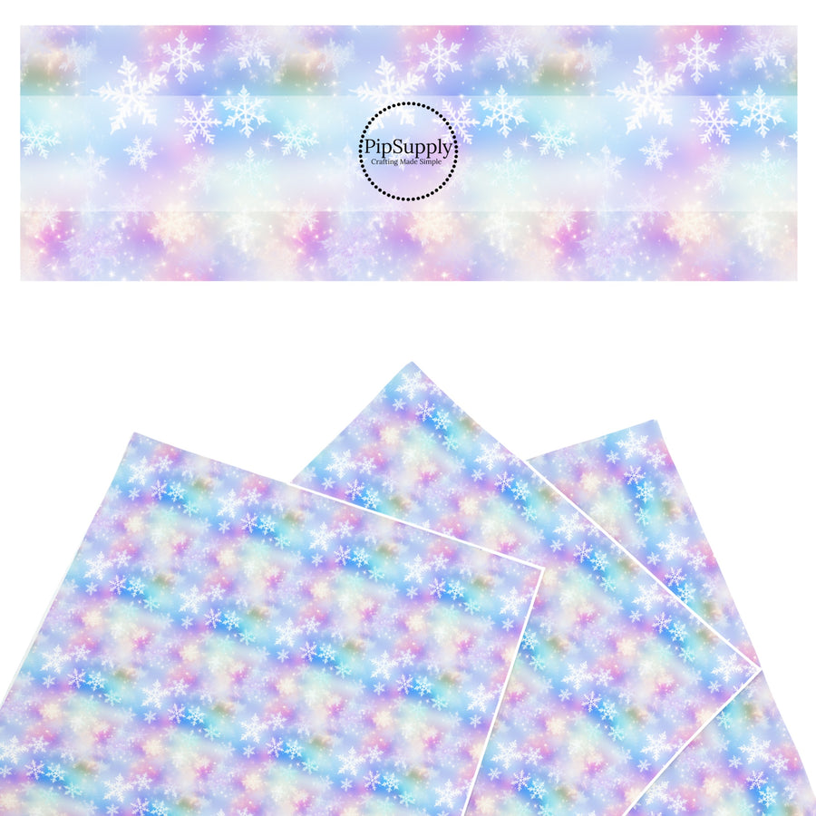 multi pastel rainbow galaxy snowflake