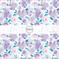 These pastel watercolor flowers on white fabric by the yard features light blue, teal, purple, and lavender flowers and leaves. 