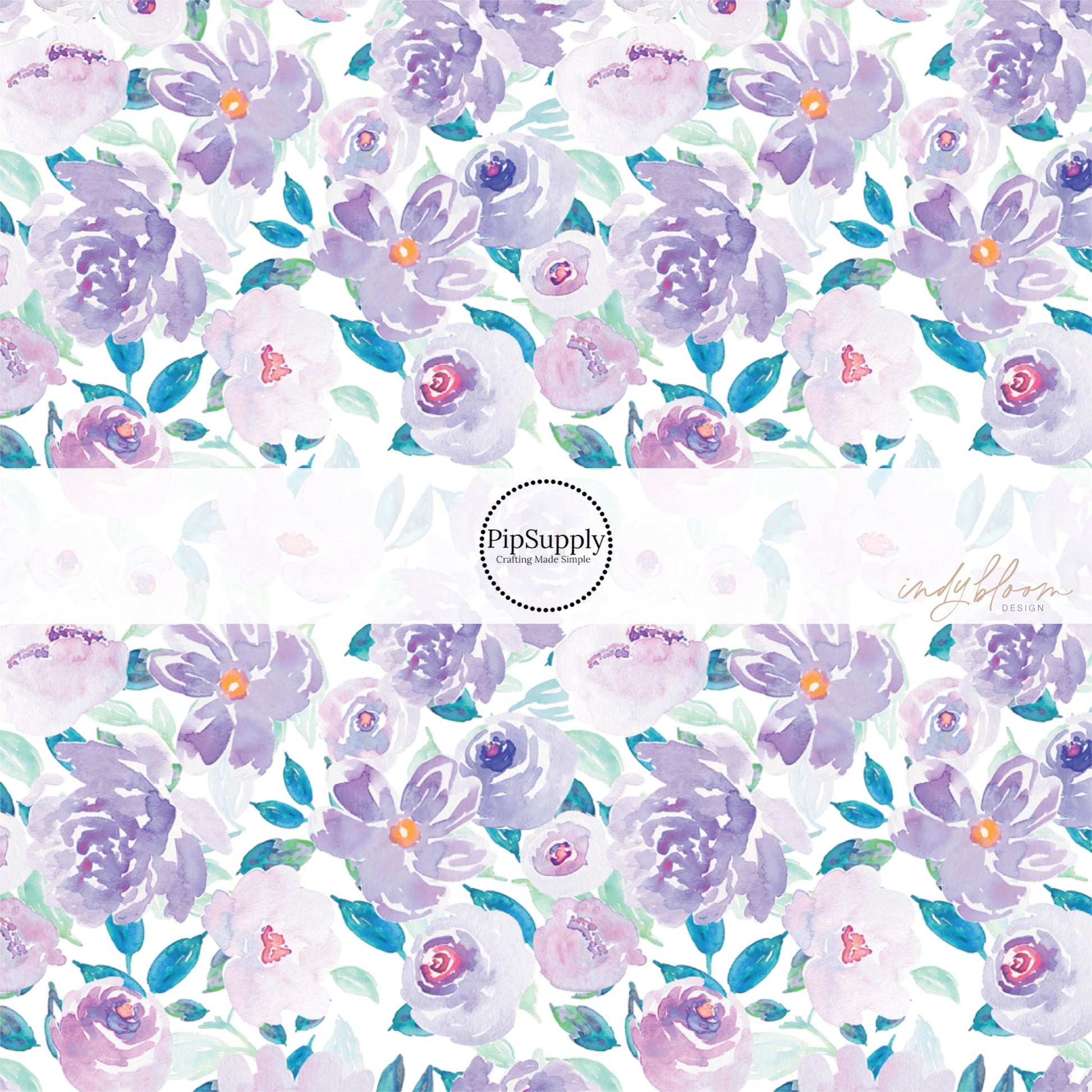 Purple Multi Floral Fabric By The Yard