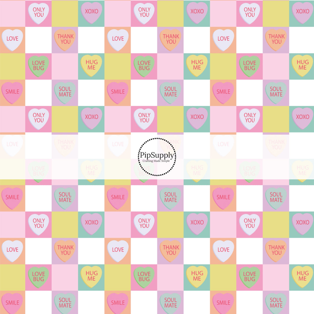 This holiday fabric by the yard features pastel rainbow checker pattern. This festive pattern fabric can be used for all your sewing and crafting needs!