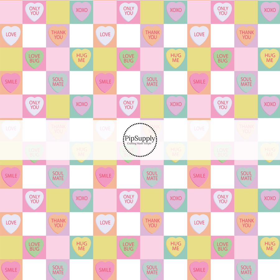 This holiday fabric by the yard features pastel rainbow checker pattern. This festive pattern fabric can be used for all your sewing and crafting needs!