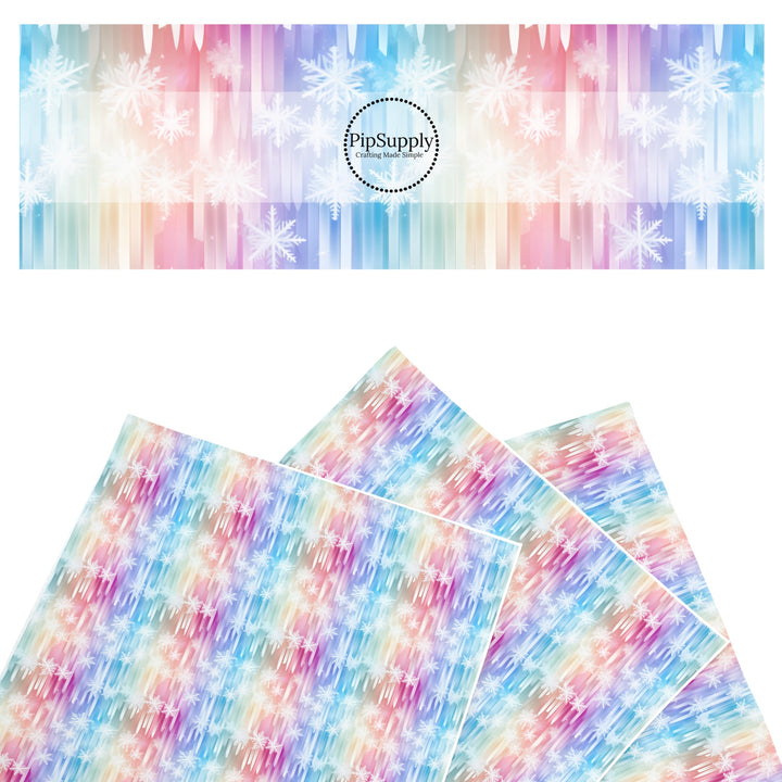 pastel rainbow multi snowflake