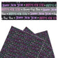 Purple, pink, white, and aqua happy new year sayings on black faux leather sheets