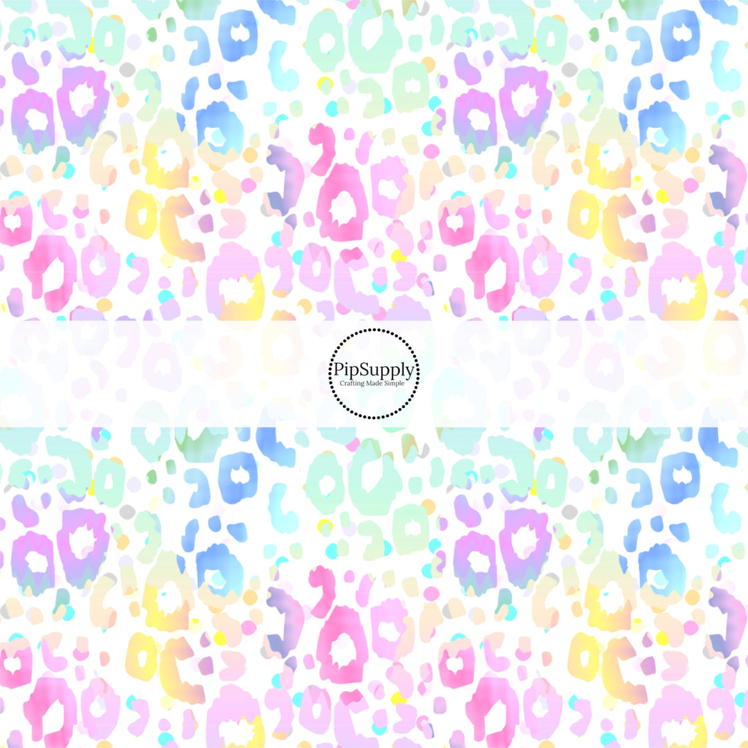 This animal fabric by the yard features rainbow leopard pattern. This fun themed fabric can be used for all your sewing and crafting needs!