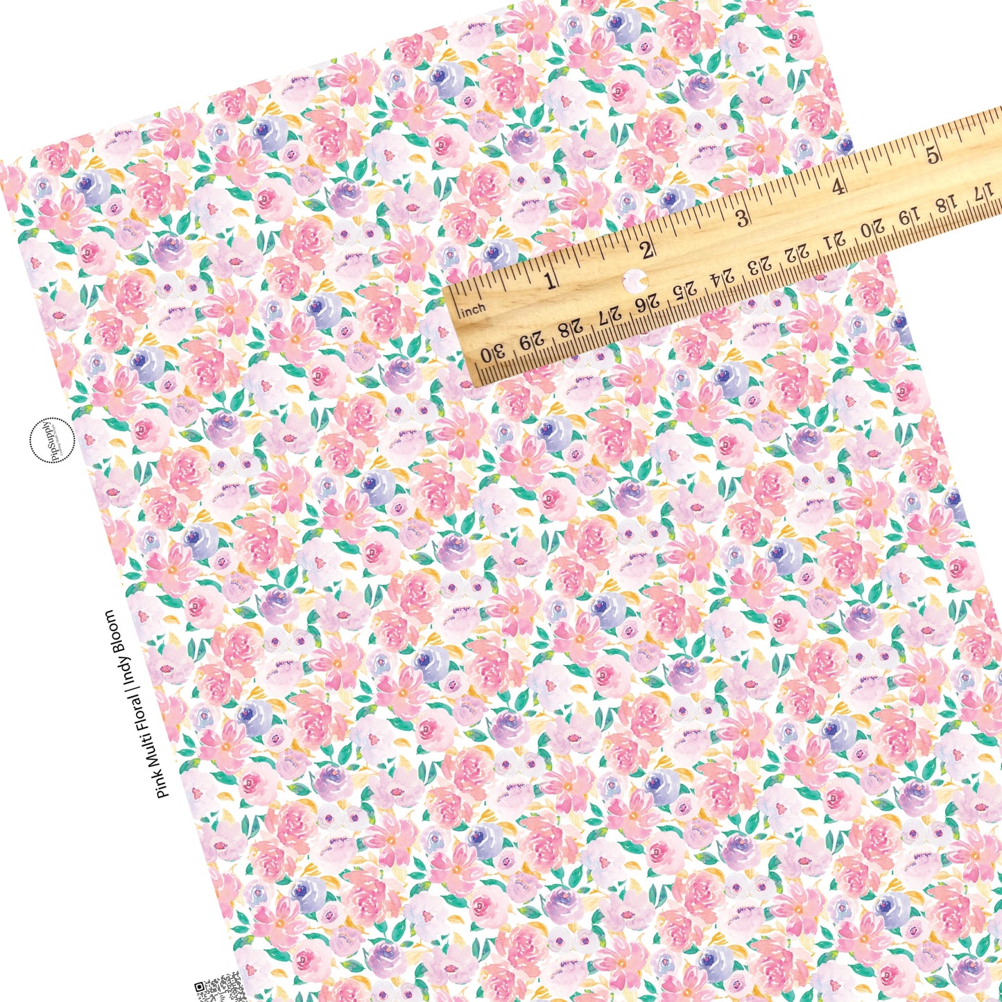 These pastel watercolor flowers on white faux leather sheets contain the following design elements: flowers in the colors of peach, pink, light blush, orange, green, purple, and lavender.