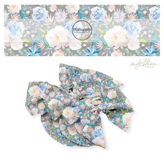  These summer and spring floral bow strips with beautiful leaves and flowers in the color of light pink, peach, blue, teal, and green are great for personal use or to sell.