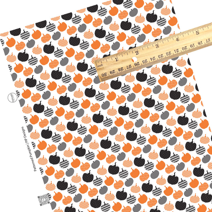 Patterned Pumpkins Faux Leather Sheet