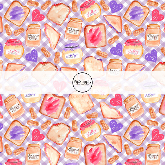 This summer fabric by the yard features fun picnic with PB & J sandwiches. This fun themed fabric can be used for all your sewing and crafting needs!