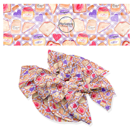 These summer themed no sew bow strips can be easily tied and attached to a clip for a finished hair bow. These patterned bow strips are great for personal use or to sell. These bow strips feature fun summer picnic with PB & J sandwiches.
