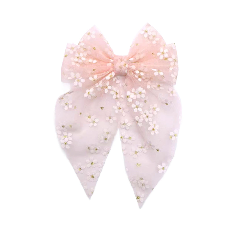 These Easter floral tulle pre-cut tied bows are ready to package and resell to your customers no sewing or measuring necessary! These hair bows come with a alligator clip already attached.