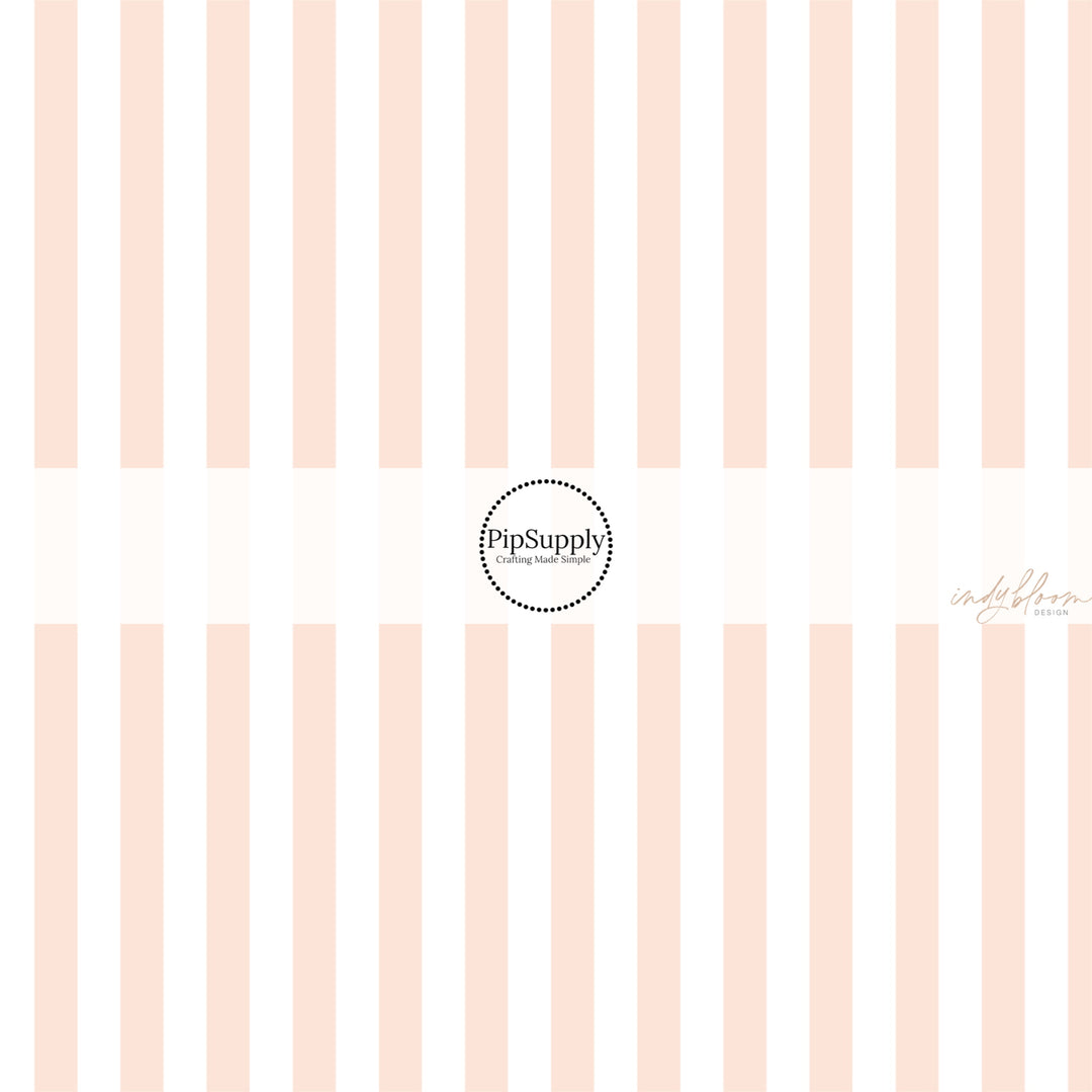 These spring fabric by the yard features peach stripe pattern. This fun pattern fabric can be used for all your sewing and crafting needs!