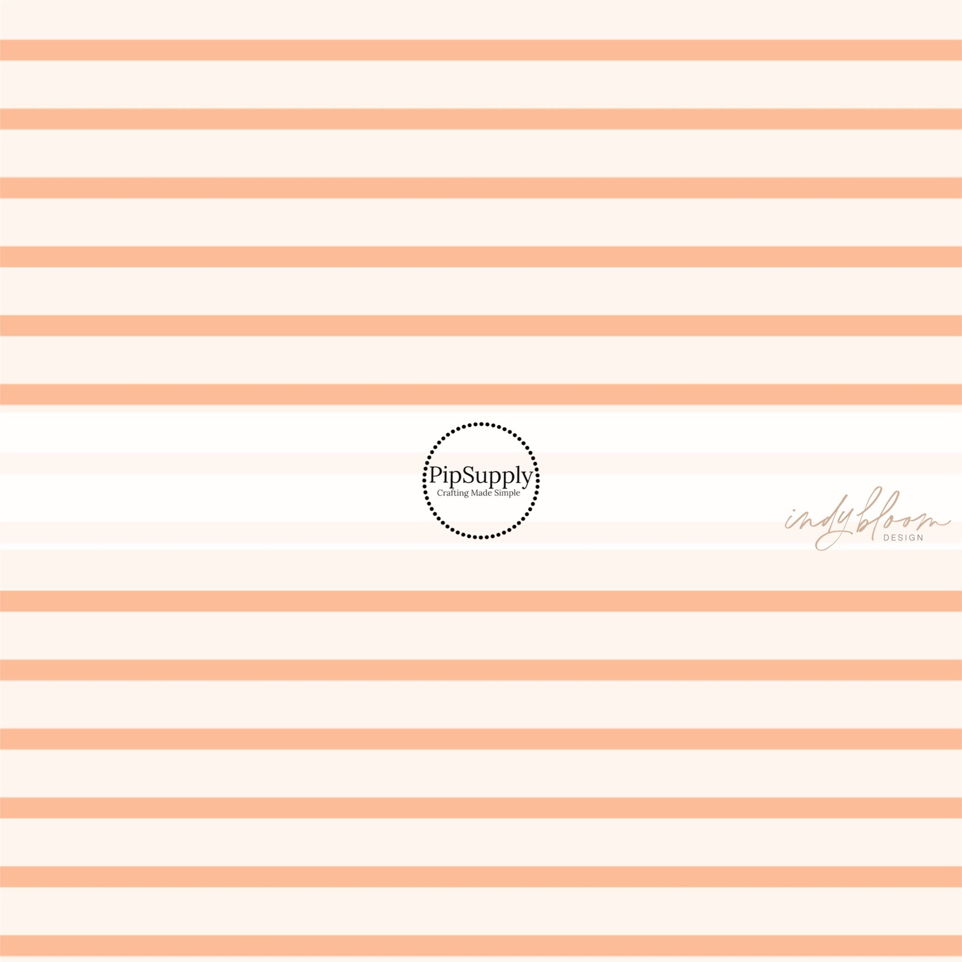 This summer fabric by the yard features cream and peach stripes. This fun summer themed fabric can be used for all your sewing and crafting needs!