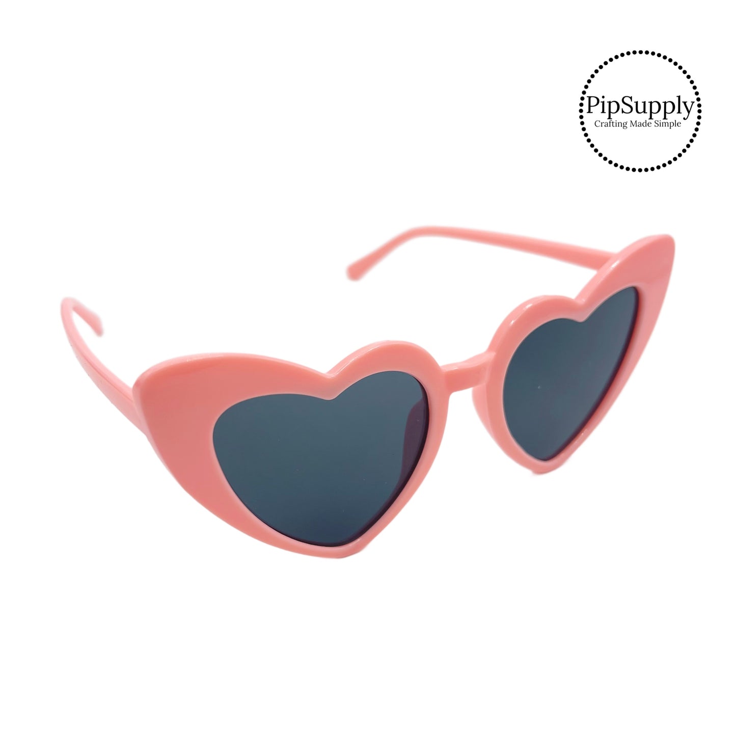 Solid peachy pink heart cat eye sunglasses