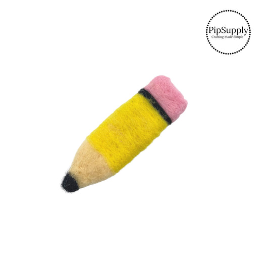 Yellow pencil big felt embellishment