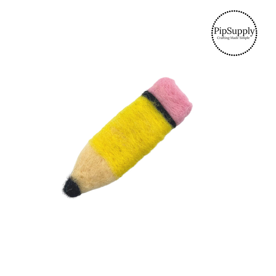 Yellow pencil big felt embellishment