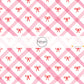 These winter bow themed pattern fabric by the yard features the following design elements: red bows on pink and cream grid pattern. This fun themed fabric can be used for all your sewing and crafting needs!