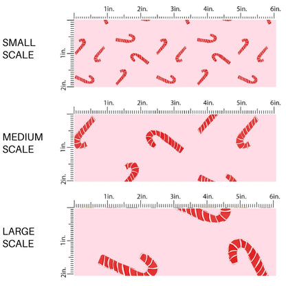 These Christmas themed pattern fabric by the yard features the following design elements: candy canes on pink. This fun themed fabric can be used for all your sewing and crafting needs!