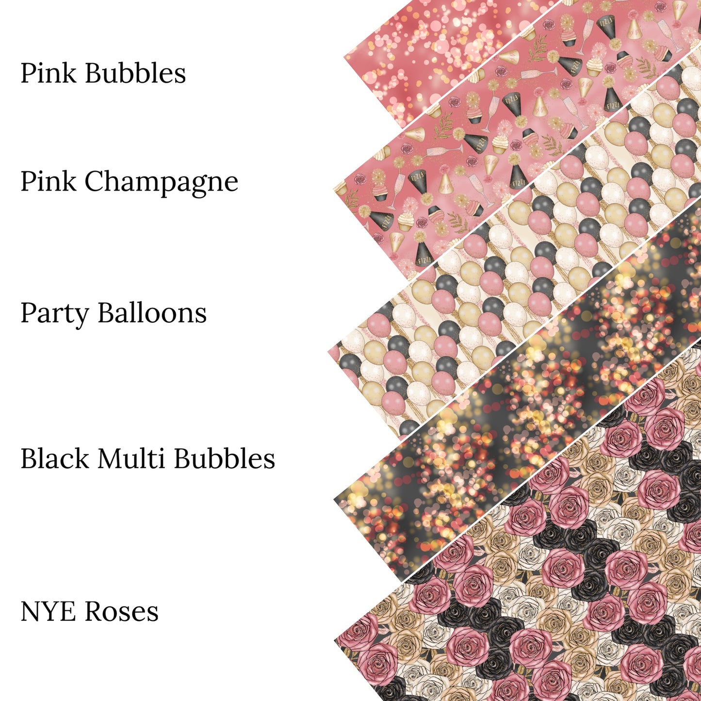 NYE Roses Faux Leather Sheets