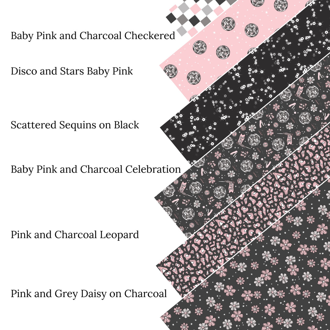 Disco and Stars Baby Pink Faux Leather Sheets