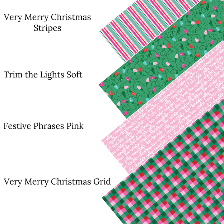 Festive Phrases Pink Faux Leather Sheets