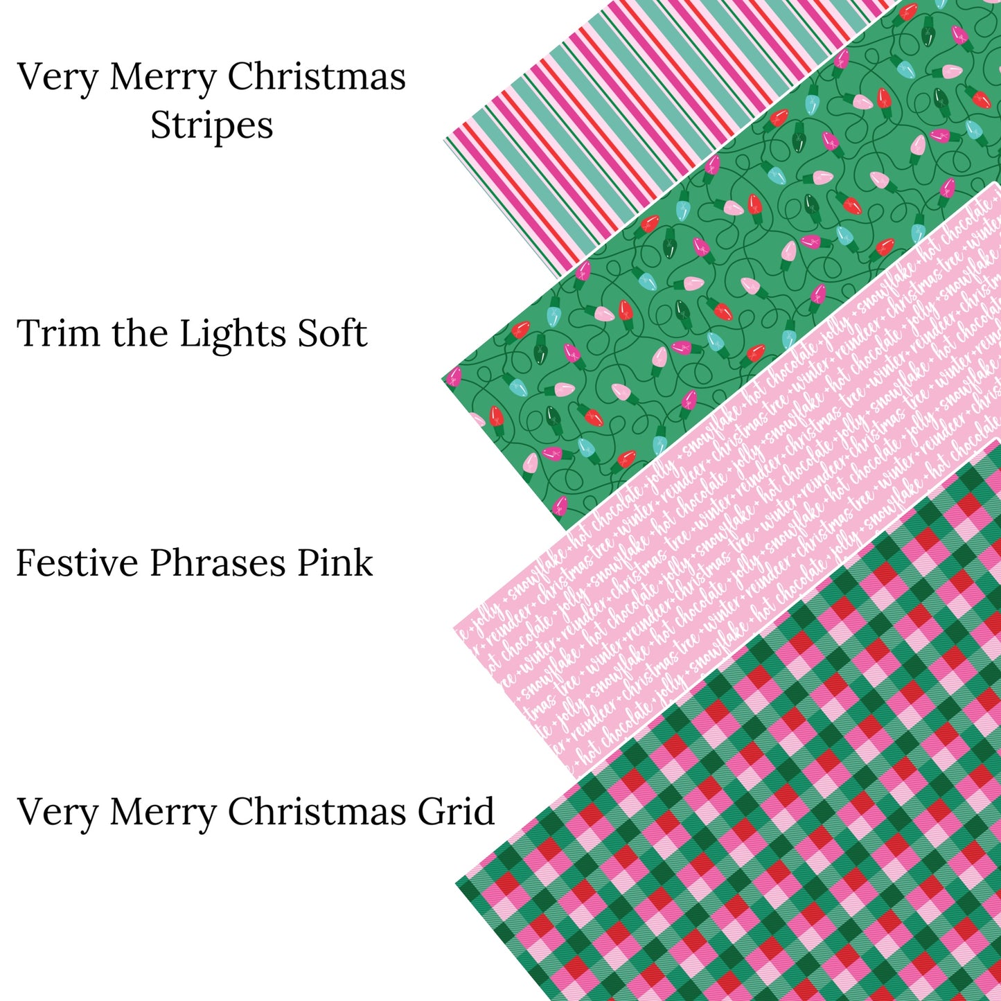 Very Merry Christmas Grid Faux Leather Sheets