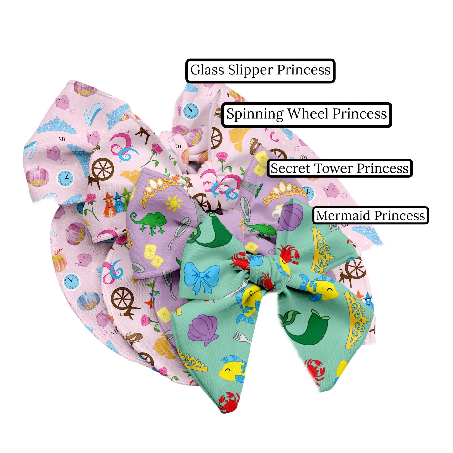 Spinning Wheel Princess Hair Bow Strips - PIPS EXCLUSIVE
