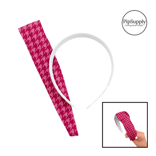 Multi pink houndstooth knotted headband kit
