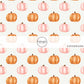 These Halloween themed cream fabric by the yard features orange and light pink pumpkins on ivory. This fun spooky themed fabric can be used for all your sewing and crafting needs! 