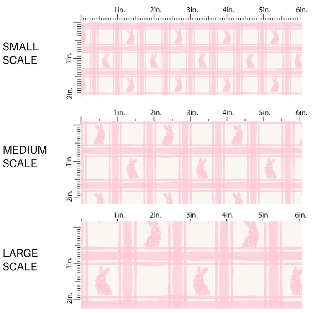 This Easter themed fabric by the yard features pink bunnies on a light pink gingham pattern. This fun pattern fabric can be used for all your sewing and crafting needs!