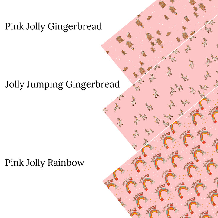 Pink Jolly Gingerbread Faux Leather Sheets