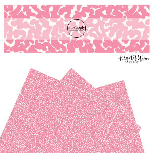 Pink and cream scattered spots faux leather sheets