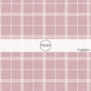 White Grid Lines on Pink Lilac Fabric by the Yard.