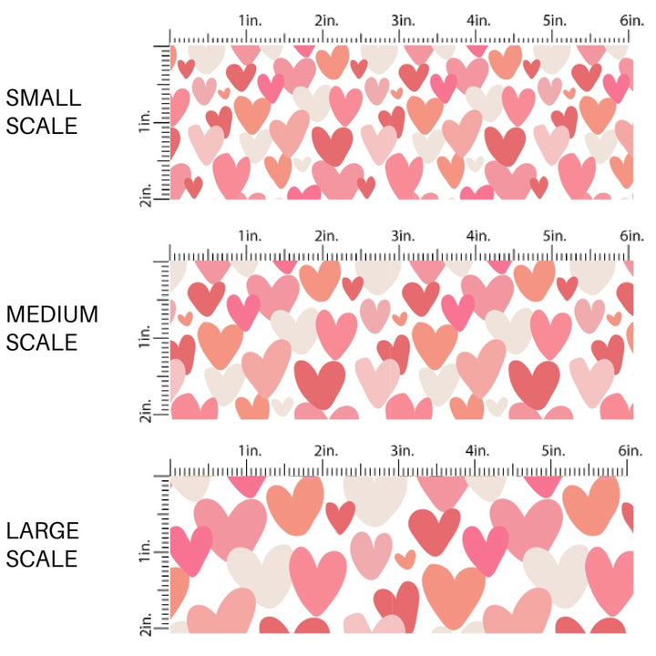 This holiday fabric by the yard features colorful layered hearts. This festive pattern fabric can be used for all your sewing and crafting needs!