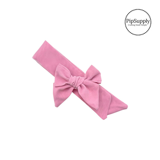 pink solid hair bow strip