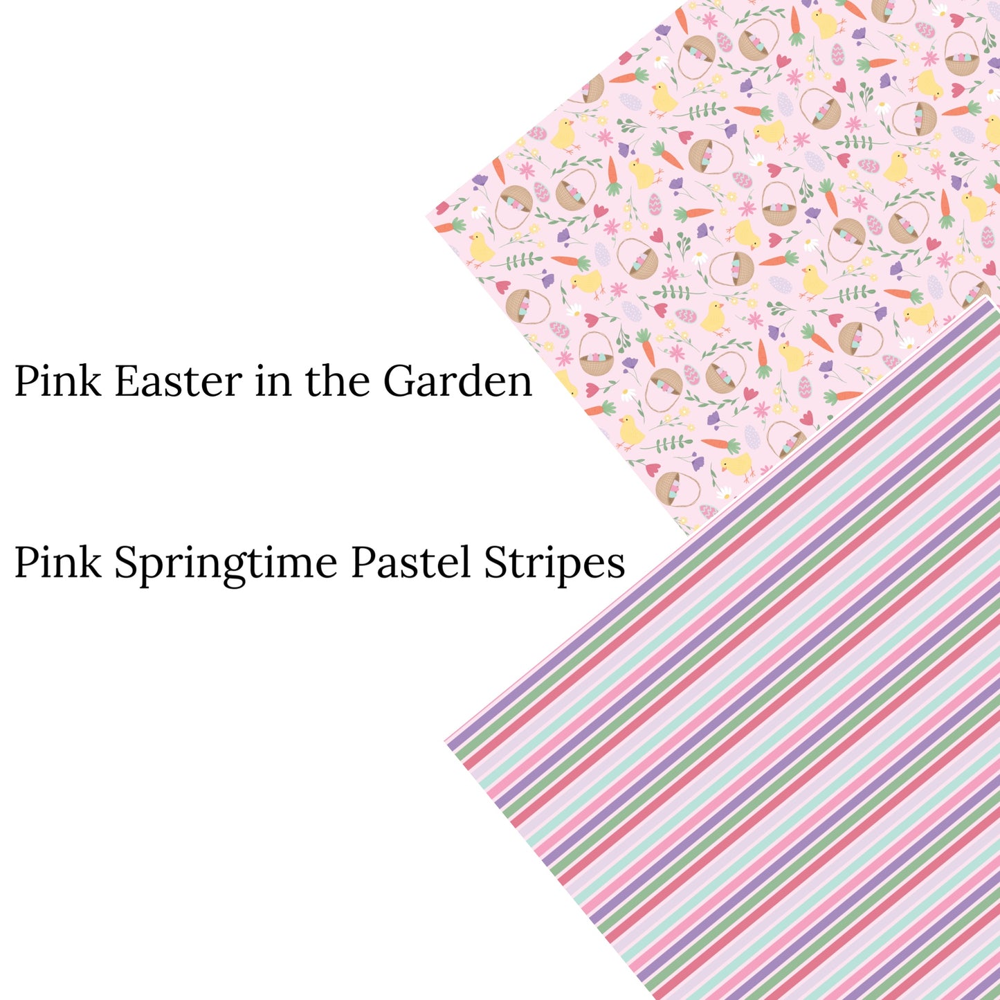 Pink Springtime Pastel Stripes Faux Leather Sheets