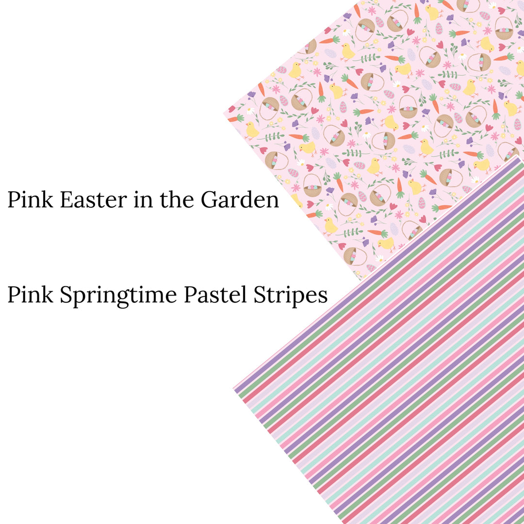 Pink Easter in the Garden Faux Leather Sheets