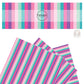 These stripe themed teal and pink faux leather sheets contain the following design elements: purple, pink, and teal stripes.