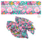 These floral themed teal no sew bow strips can be easily tied and attached to a clip for a finished hair bow. These fun summer floral themed bow strips features hot pink, orange, aqua, and light pink flowers on teal are great for personal use or to sell.