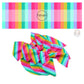 These bright stripe themed no sew bow strips can be easily tied and attached to a clip for a finished hair bow. These fun striped themed bow strips features yellow, orange, purple, teal, and pink stripes are great for personal use or to sell.