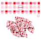 Pink, red, and white gingham hair bow strips