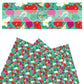 Pink red and white flowers, sailboats, and fishhook on green faux leather sheets