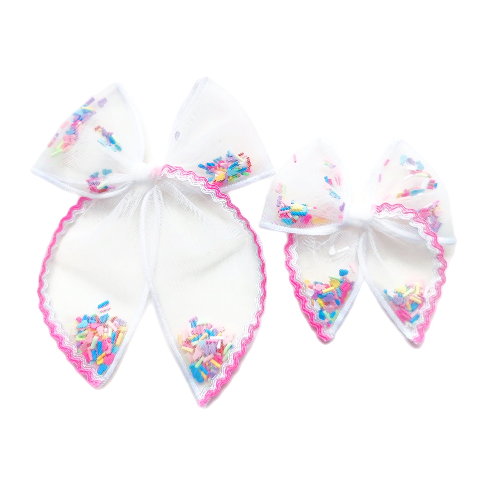 Easter Tied Shaker Hair Bows - Berry Ric Rac Sprinkled Bunny Pre-Filled ...
