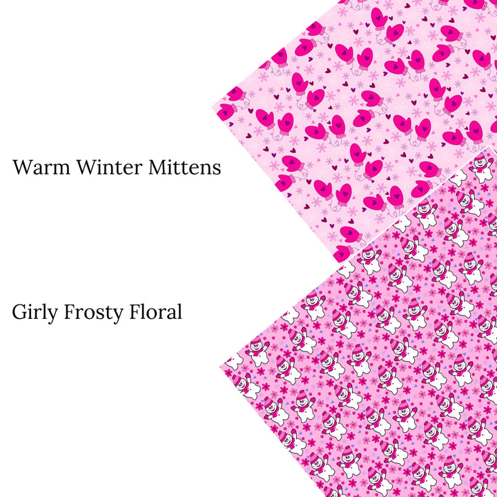 Warm Winter Mittens Faux Leather Sheets