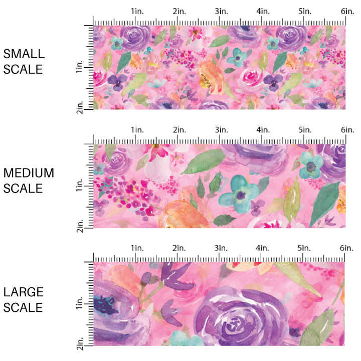 Pink Spring Floral Fabric By The Yard