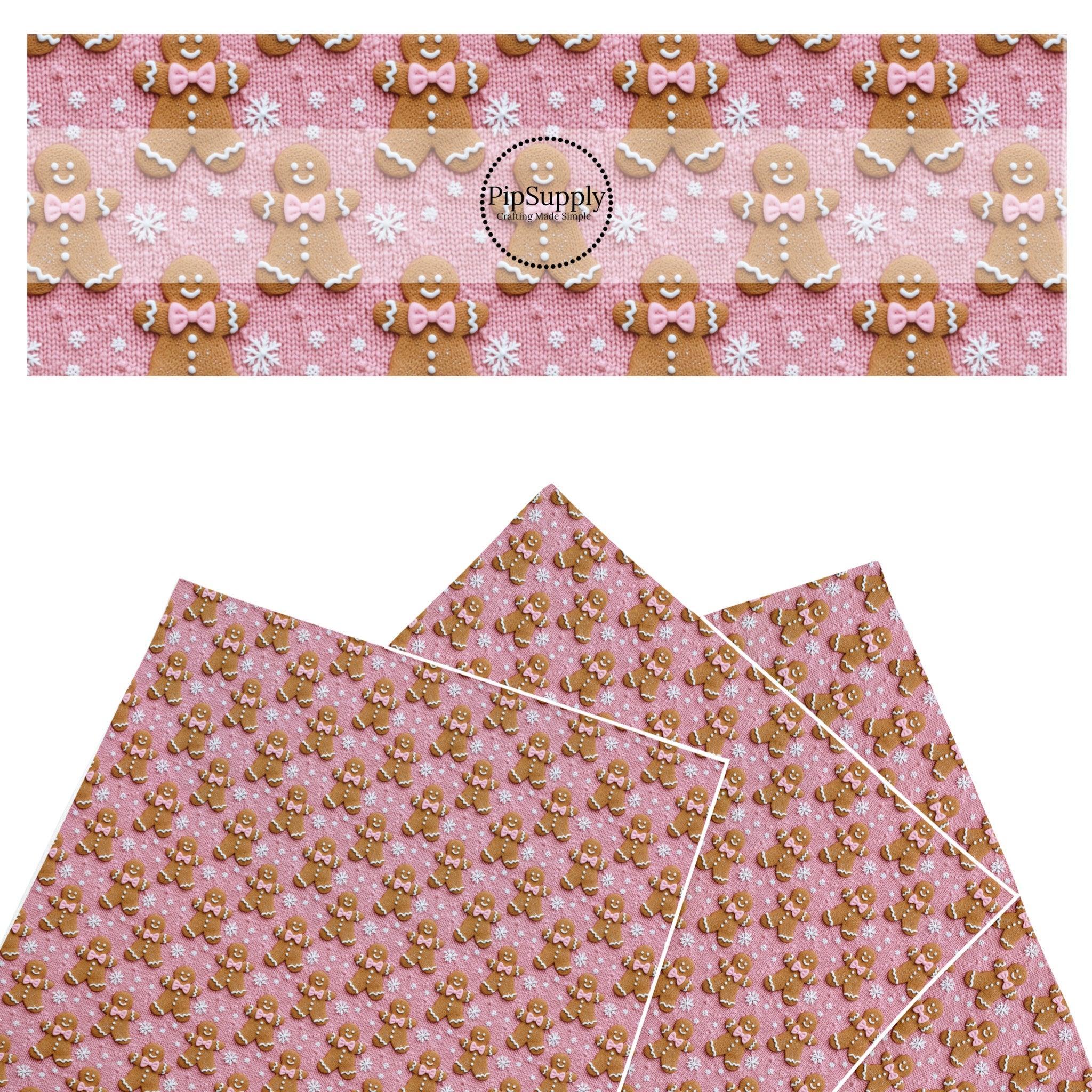 Baby Pink Christmas Sweater Holiday Gingerbread Faux Leather Sheets ...