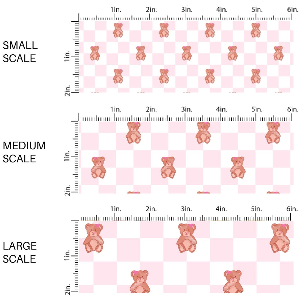 This holiday fabric by the yard features bears and checker pattern. This festive pattern fabric can be used for all your sewing and crafting needs!