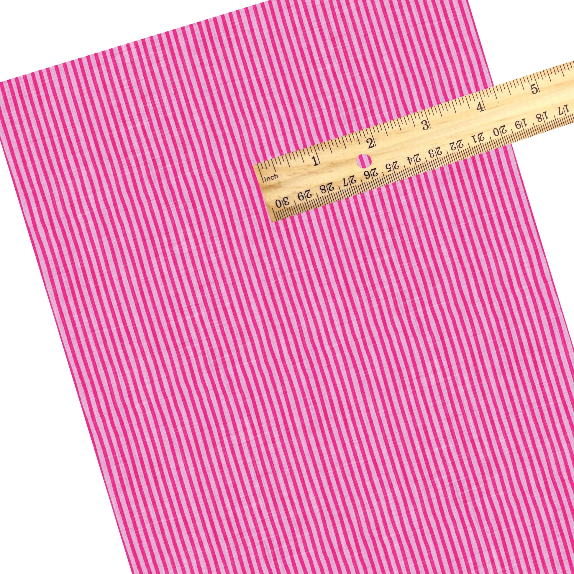 These summer faux leather sheets contain the following design elements: bright pink stripes. Our CPSIA compliant faux leather sheets or rolls can be used for all types of crafting projects.