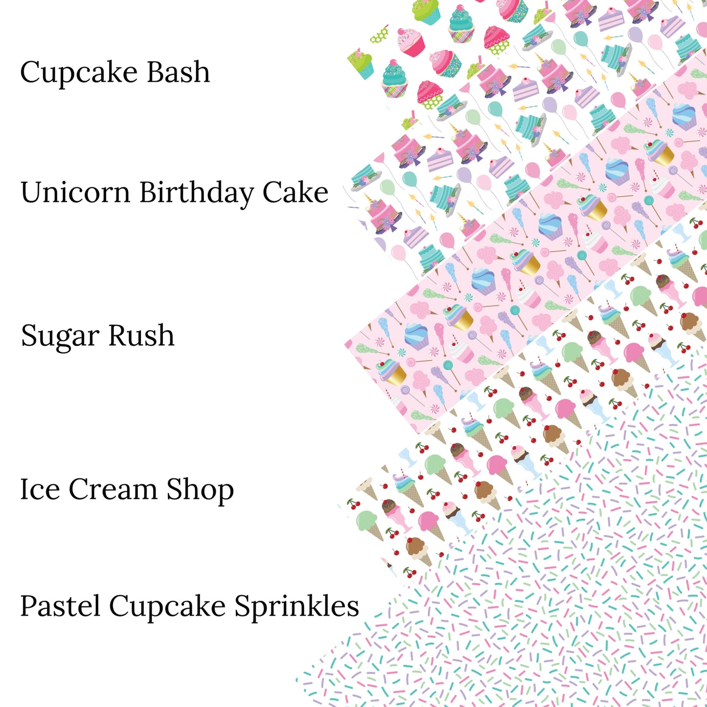 Cupcake Bash Faux Leather Sheets