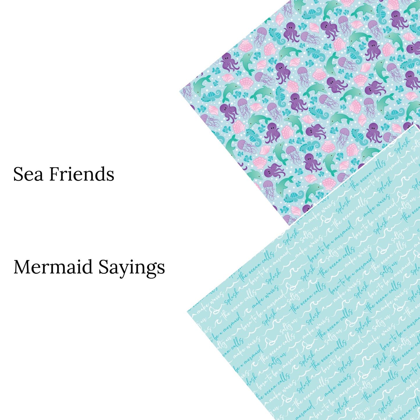 Mermaid Sayings Faux Leather Sheets