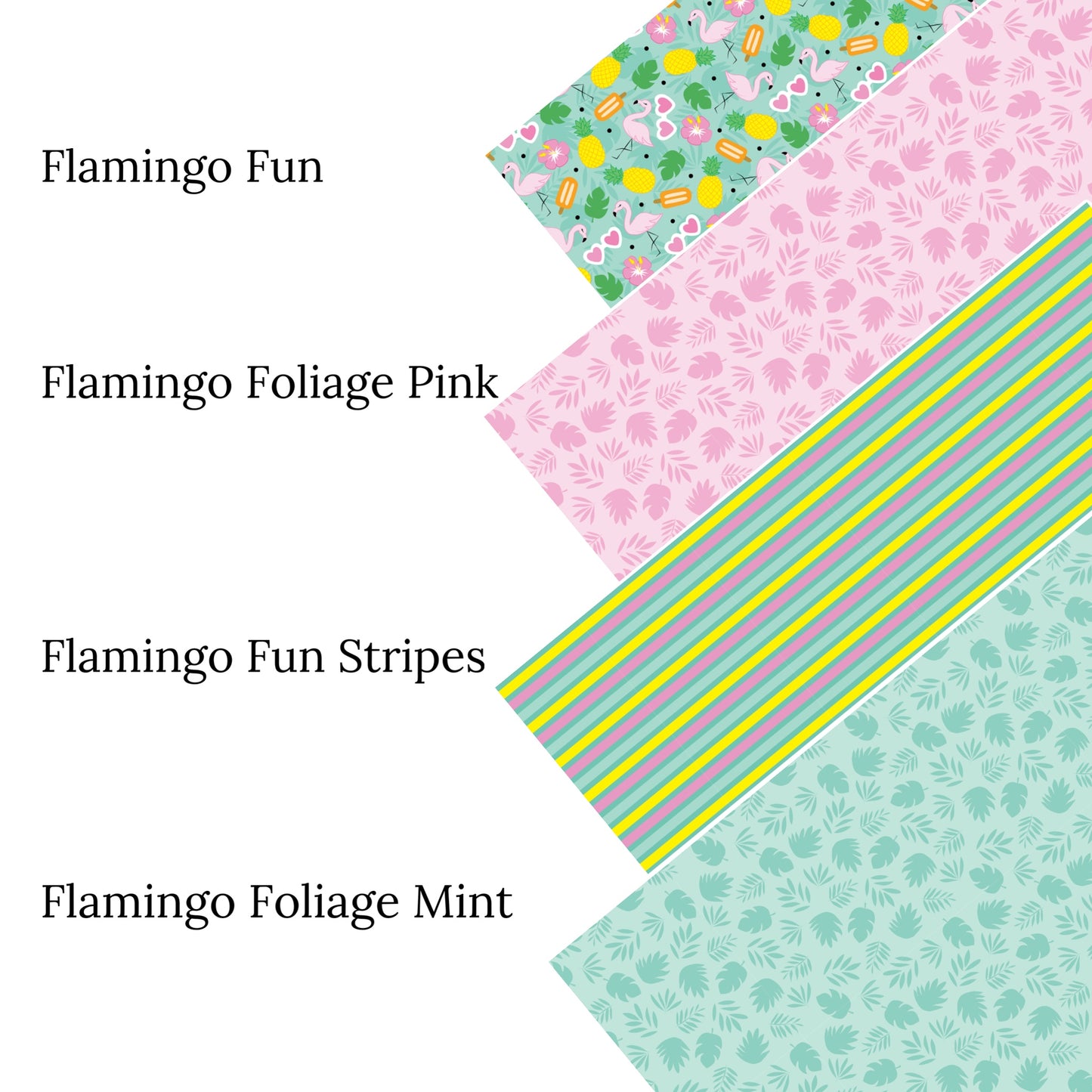 Flamingo Foliage Mint Faux Leather Sheets